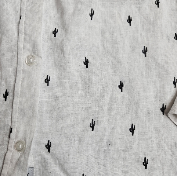 Rails Charli Black Cactus Linen Blend Button Down Shirt Women's XS - Picture 5 of 9